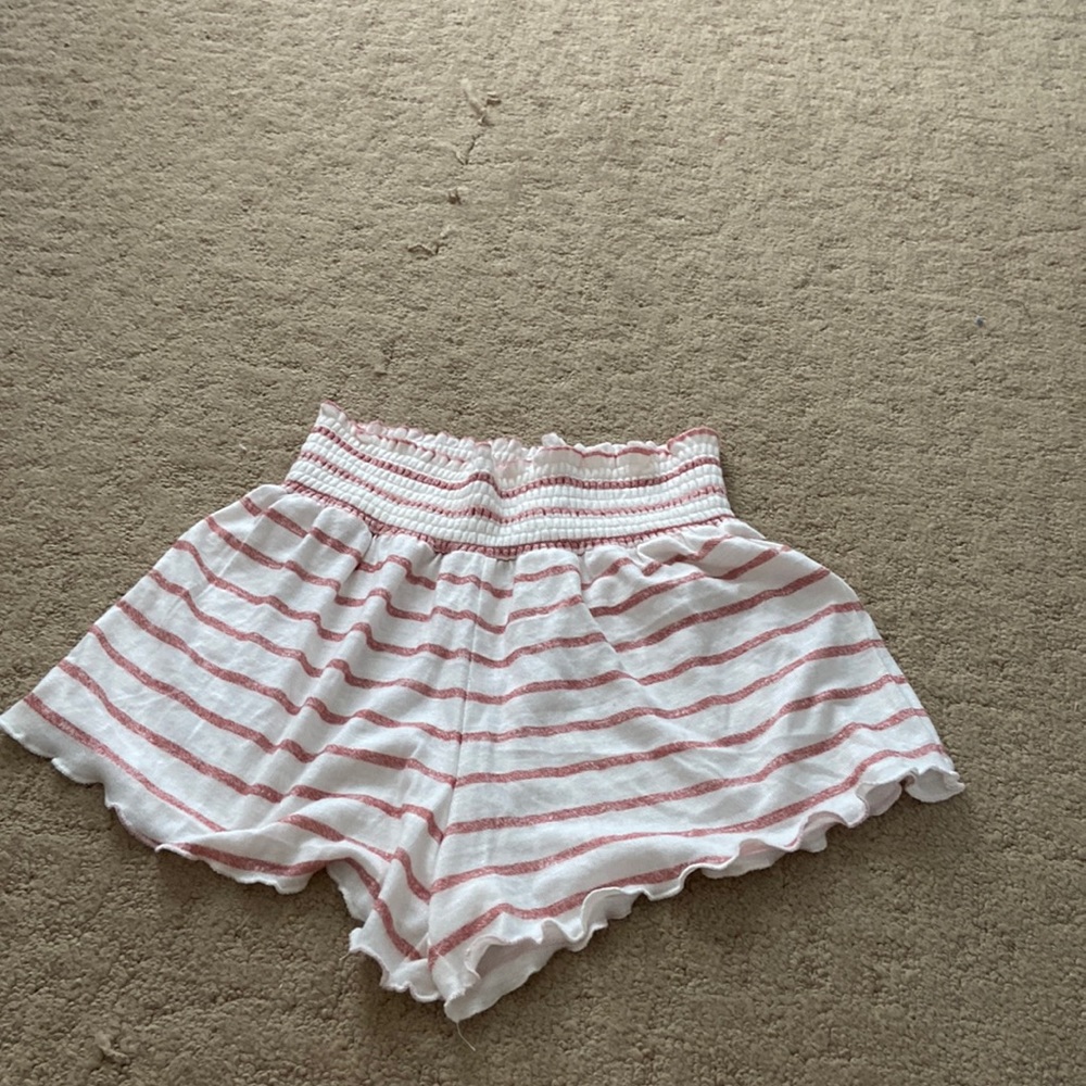 Striped shorts.